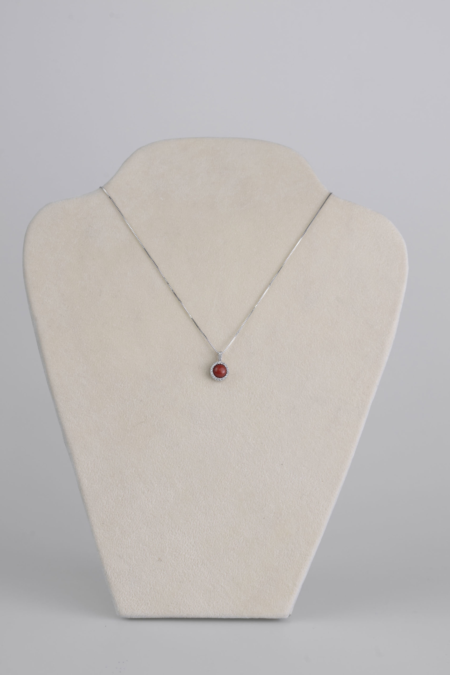 Collana Donna NADIR In Argento 925 Con Pendente Corallo Rosso Naturale E Zirconia, Made In Italy